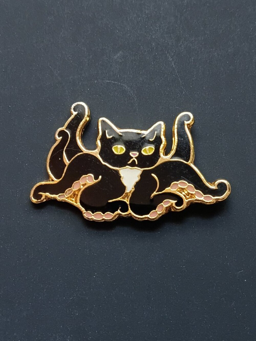 Tentacle Black Cat Enamel Pin